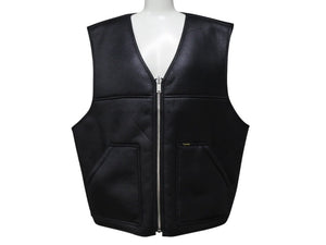 未使用 Supreme シュプリーム 24AW Reversible Faux Shearling Work Vest ベスト ブラック サイズL 中古 4b006274 