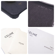 Load image into Gallery viewer, CELINE セリーヌ iPhone X リングセット スマホケース ブラック 黒 レザー ゴールド ロゴ 小物 カバー 中古 12685