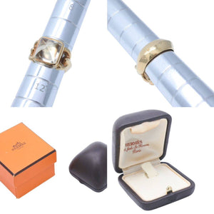 HERMES エルメス Medor メドール リング 指輪 ヴィンテージ 石付き アクセサリー 小物 ゴールド750 美品 中古 17935
