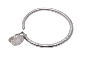 極美品 HERMES エルメス セリエ フープ イヤリング シルバー ロゴ 輪っか アクセサリー ジュエリー 43g 小物 中古 19128