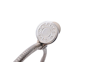極美品 HERMES エルメス セリエ フープ イヤリング シルバー ロゴ 輪っか アクセサリー ジュエリー 43g 小物 中古 19128