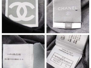 CHANEL シャネル 06A P29249V19763 ヴィンテージ スポーツライン 長袖 ポロシャツ 38 ボーダー ココマーク刺繍 良好 中古 19285
