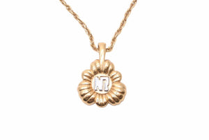 NINA RICCI ニナリッチ フラワーモチーフ ネックレス ゴールド GP 7.7g ロゴ アクセサリー ジュエリー 小物 美品 中古 20564