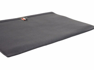 THOM BROWNE トムブラウン フルレザー フェーブルレザー 裏地ストライプ クラッチバッグ ブラック 美品 中古 20872