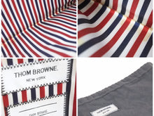 画像をギャラリービューアに読み込む, THOM BROWNE トムブラウン フルレザー フェーブルレザー 裏地ストライプ クラッチバッグ ブラック 美品 中古 20872