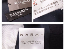 画像をギャラリービューアに読み込む, BALMAIN バルマン タキシード ウール テーラード ジャケット 44 ネイビー T754 B804 メンズ 中古 美品 21281