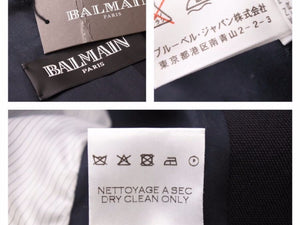 BALMAIN バルマン タキシード ウール テーラード ジャケット 44 ネイビー T754 B804 メンズ 中古 美品 21281