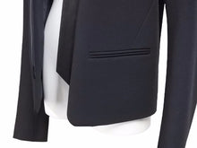 画像をギャラリービューアに読み込む, BALMAIN バルマン タキシード ウール テーラード ジャケット 44 ネイビー T754 B804 メンズ 中古 美品 21281