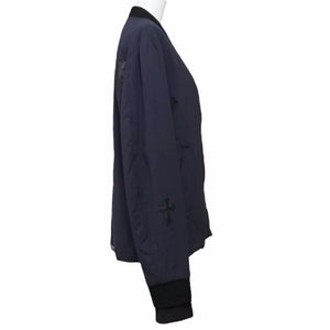 CHROME HEARTS クロムハーツ NIP & TUCK ジップアップ タガージップ ブルゾン ジャケット M ブラック クロスパッチ8つ 美品 22062 正規品