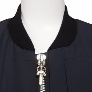 CHROME HEARTS クロムハーツ NIP & TUCK ジップアップ タガージップ ブルゾン ジャケット M ブラック クロスパッチ8つ 美品 22062 正規品