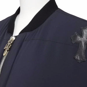 CHROME HEARTS クロムハーツ NIP & TUCK ジップアップ タガージップ ブルゾン ジャケット M ブラック クロスパッチ8つ 美品 22062 正規品
