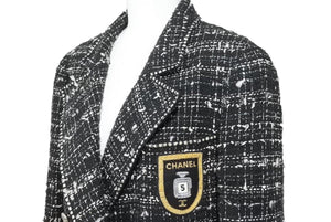 CHANEL シャネル エンブレム スパンコール No.5 05C P24957 ツイード ロゴ 激レア ロングコート 36 美品 中古 22088