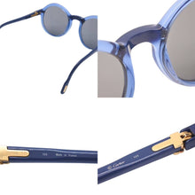 Load image into Gallery viewer, CARTIER カルティエ ヴィンテージ サングラス トリニティ クリアブルーテンプル ブラックレンズ ゴールド金具 美品 中古 22157
