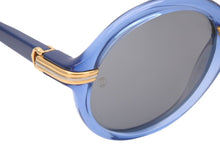 Load image into Gallery viewer, CARTIER カルティエ ヴィンテージ サングラス トリニティ クリアブルーテンプル ブラックレンズ ゴールド金具 美品 中古 22157