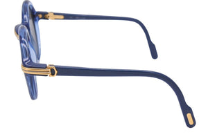 CARTIER カルティエ ヴィンテージ サングラス トリニティ クリアブルーテンプル ブラックレンズ ゴールド金具 美品 中古 22157
