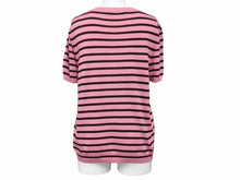 Load image into Gallery viewer, CHRISTIAN DIOR ディオール J&#39;ADIOR スパイダー ボーダー レディース 総柄 ピンク ブラック ニット Tシャツ 40 美品 22377
