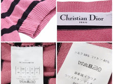Load image into Gallery viewer, CHRISTIAN DIOR ディオール J&#39;ADIOR スパイダー ボーダー レディース 総柄 ピンク ブラック ニット Tシャツ 40 美品 22377