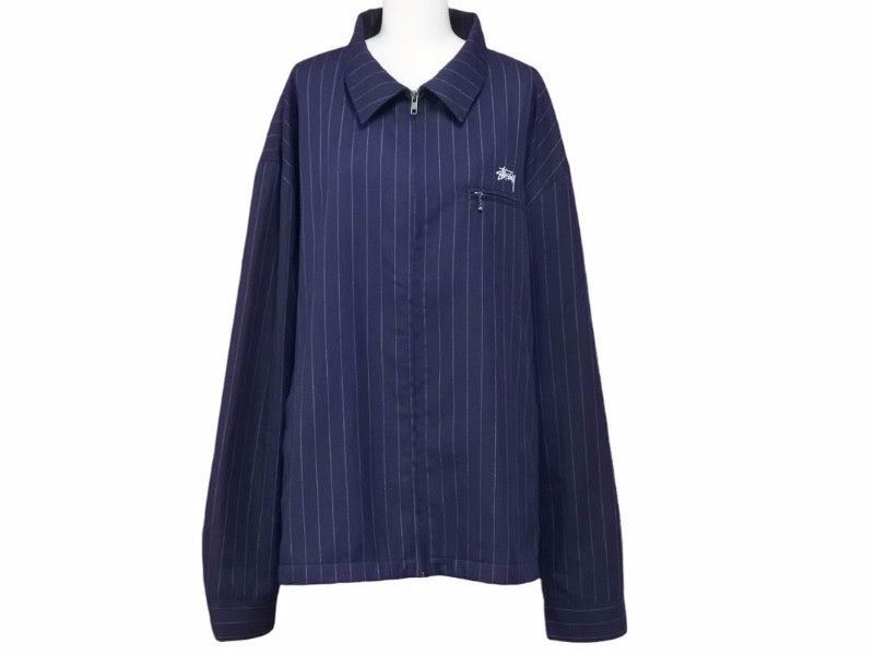 STUSSY ステューシー × COMME des GARCONS CDG コムデギャルソン 40周年記念 ジャケット ストライプ ネイビー ホワイト 美品 22577