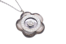 Load image into Gallery viewer, CLATHAS クレイサス ネックレス フラワー モチーフ アクセサリー ラインストーン メッキ ブラック シルバー 美品 中古 22980