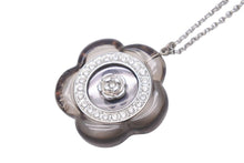 Load image into Gallery viewer, CLATHAS クレイサス ネックレス フラワー モチーフ アクセサリー ラインストーン メッキ ブラック シルバー 美品 中古 22980