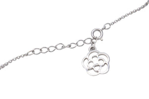 CLATHAS クレイサス ネックレス フラワー モチーフ アクセサリー ラインストーン メッキ ブラック シルバー 美品 中古 22980
