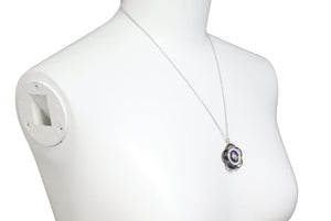 CLATHAS クレイサス ネックレス フラワー モチーフ アクセサリー ラインストーン メッキ ブラック シルバー 美品 中古 22980