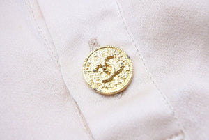 CHANEL シャネル タンクトップ トップス ココマークボタン シルク ピンク ゴールド金具 サイズ40 美品 中古 23770