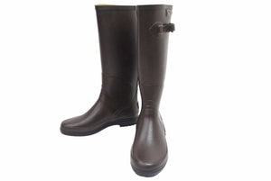 極美品 AIGLE エーグル Chantebelle シャンタベル ロングブーツ ラバーブーツ 長靴 ロング丈 111339 ブラウン サイズ36 中古 24367