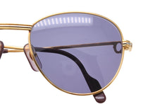 Load image into Gallery viewer, CARTIER カルティエ ヴィンテージ サングラス ダイヤ入り 度なし パープルレンズ ゴールド金具 美品 中古 24730