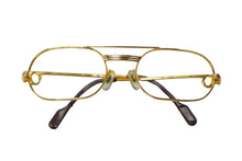 Load image into Gallery viewer, CARTIER カルティエ ヴィンテージ サングラス ツーブリッジ 130 53▫︎20 ゴールド メンズ ユニセックス 中古 N24731