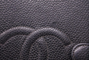 CHANEL シャネル ココマーク アジェンダ 手帳カバー 服飾小物 5番台 キャビアスキン A13505 ブラック ゴールド 良品 中古 25127