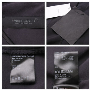 未使用品 UNDERCOVER アンダーカバー シルクシャツ スパイダーウェブ プリーツ サイズ3 ブラック UCY4406 中古 22567