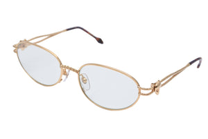 Revillon PARIS レヴィヨン レビヨン パリ メガネ 眼鏡 5418 COL 8 テンプル ゴールド ブラウン メンズ 中古 良好 26024