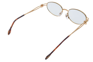 Revillon PARIS レヴィヨン レビヨン パリ メガネ 眼鏡 5418 COL 8 テンプル ゴールド ブラウン メンズ 中古 良好 26024