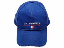 画像をギャラリービューアに読み込む, VETEMENTS ヴェトモン CAP キャップ 帽子 HAUTE COUTURE ロゴ 18ss ネイビー フリーサイズ 中古 26070 正規品