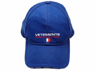 VETEMENTS ヴェトモン CAP キャップ 帽子 HAUTE COUTURE 18ss ネイビー フリーサイズ 中古ロゴ 26070 正規品