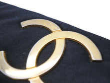 Load image into Gallery viewer, CHANEL シャネル バレッタ ココマーク アクセサリー 小物 サテン レザー ブラック ゴールド 美品 中古 26158
