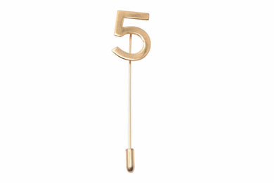 CHANEL シャネル No.5 ピン ブローチ ゴールド アクセサリー メタル 小物 数字 美品 中古 26317