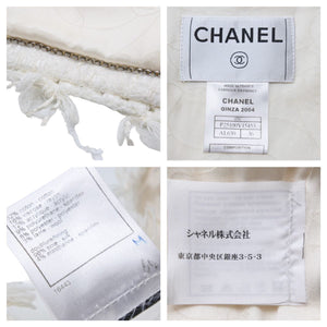 CHANEL シャネル セットアップ ツイードアンサンブル ホワイト 36 P25100V15453 05c 2005年 銀座限定 美品 中古 27178