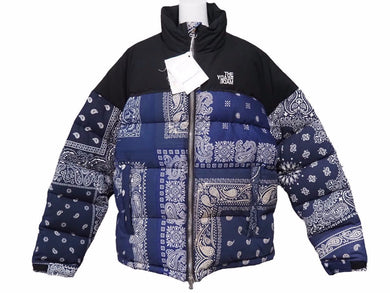 廃盤 READYMADE レディメイド バンダナ ダウンジャケット ペイズリー リメイク ネイビー 2 ユニセックス 未使用 中古 27179
