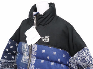廃盤 READYMADE レディメイド バンダナ ダウンジャケット ペイズリー リメイク ネイビー 2 ユニセックス 未使用 中古 27179