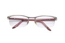 Load image into Gallery viewer, CARTIER カルティエ ウッドテンプル チタニウム ハーフリム メガネ/アイウェア 度入り シルバーレッド 美品 中古 27227