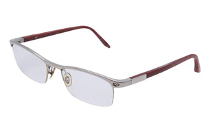 CARTIER カルティエ ウッドテンプル チタニウム ハーフリム メガネ/アイウェア 度入り シルバーレッド 美品 中古 27227