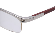 Load image into Gallery viewer, CARTIER カルティエ ウッドテンプル チタニウム ハーフリム メガネ/アイウェア 度入り シルバーレッド 美品 中古 27227