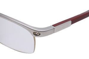 CARTIER カルティエ ウッドテンプル チタニウム ハーフリム メガネ/アイウェア 度入り シルバーレッド 美品 中古 27227