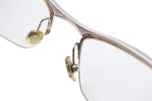 CARTIER カルティエ ウッドテンプル チタニウム ハーフリム メガネ/アイウェア 度入り シルバーレッド 美品 中古 27227