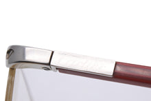 Load image into Gallery viewer, CARTIER カルティエ ウッドテンプル チタニウム ハーフリム メガネ/アイウェア 度入り シルバーレッド 美品 中古 27227