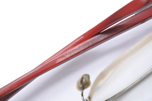 CARTIER カルティエ ウッドテンプル チタニウム ハーフリム メガネ/アイウェア 度入り シルバーレッド 美品 中古 27227