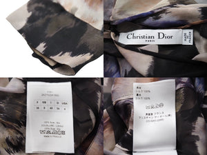 Christian Dior ディオール ヴィンテージ カーディガン シャツ 長袖 半袖 花柄 透け サイズ36 レディース 美品 27429