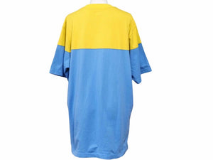 SUPREME シュプリーム Tシャツ 半袖 カットソー ツートーン ロゴ ブルー イエロー サイズM メンズ 良好 27559 